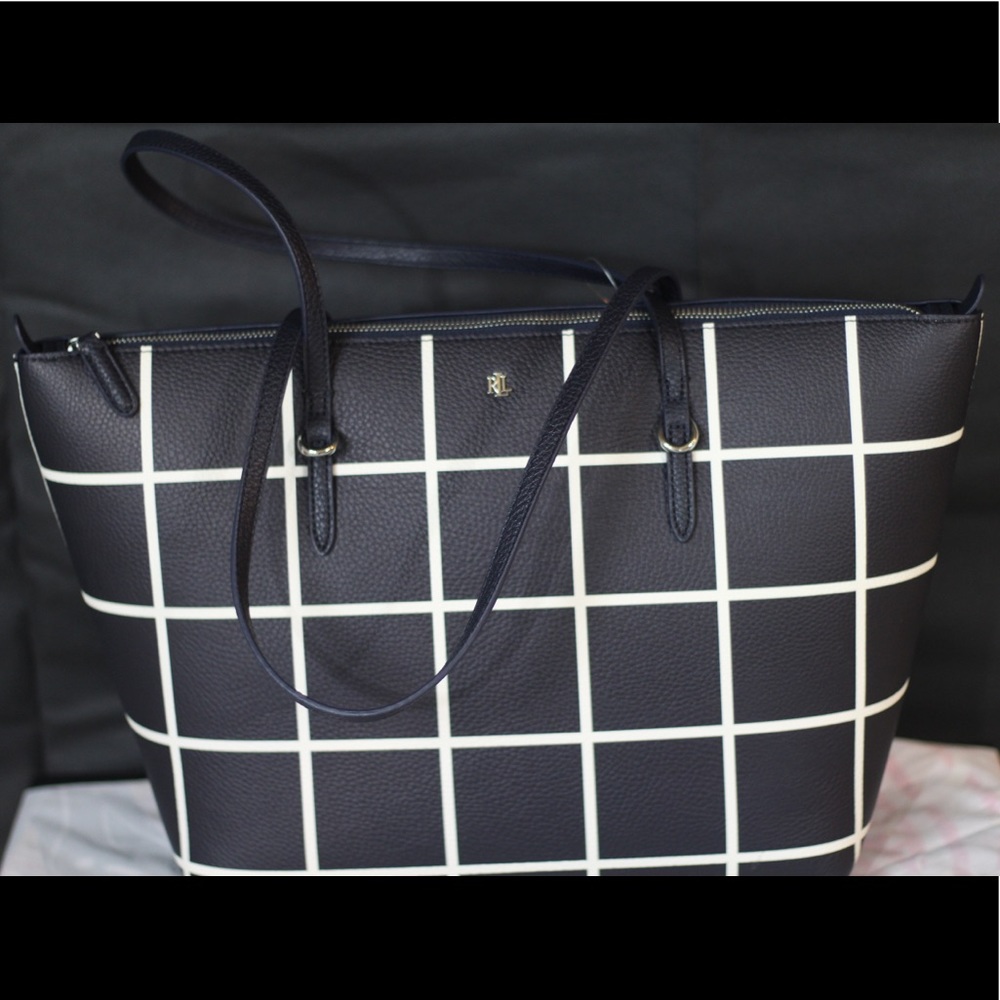 Black/White Keaton Tote Ralph Lauren